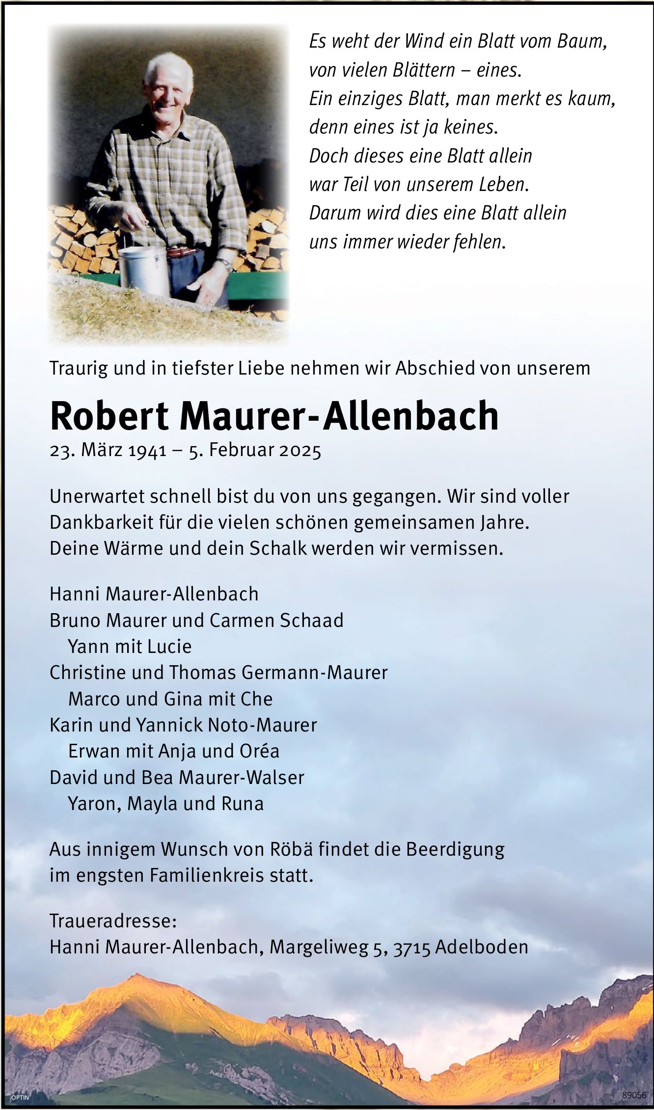 Robert Maurer-Allenbach, Februar 2025 / TA