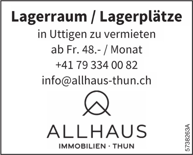 Lagerraum/Lagerplätze, Uttigen, zu verkaufen